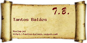 Tantos Balázs névjegykártya